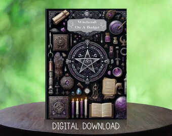 Witch on a Budget Workbook - Digital Download, 85-Page DIY Witchcraft Guide, Candle Magic, Herbal Mixes, Bath Salts, Budget-Friendly Magic