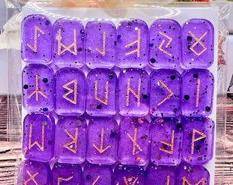 READY TO SHIP Rune Sets | One of A Kind Sets | Norse Oracle |Resin Elder Futhark Divination Set | Comes with Pdf Guide