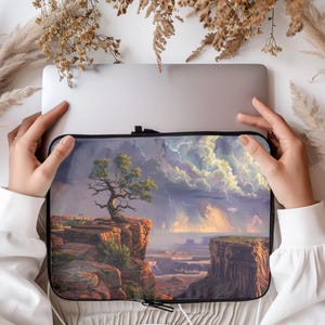 Storm&#39;s Embrace Laptop Sleeve - Artistic Neoprene Cover for MacBook, iPad, Surface Pro - Water & Heat Resistant