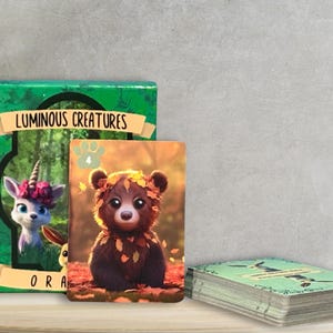 Luminous Creatures Oracle Deck – 54 Adorable Spirit Animal Cards with Guidebook | Mystical Animal Totem Cards | Tarot & Oracle Decks