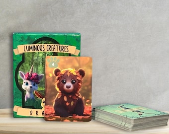 Luminous Creatures Oracle Deck – 54 Adorable Spirit Animal Cards with Guidebook | Mystical Animal Totem Cards | Tarot & Oracle Decks