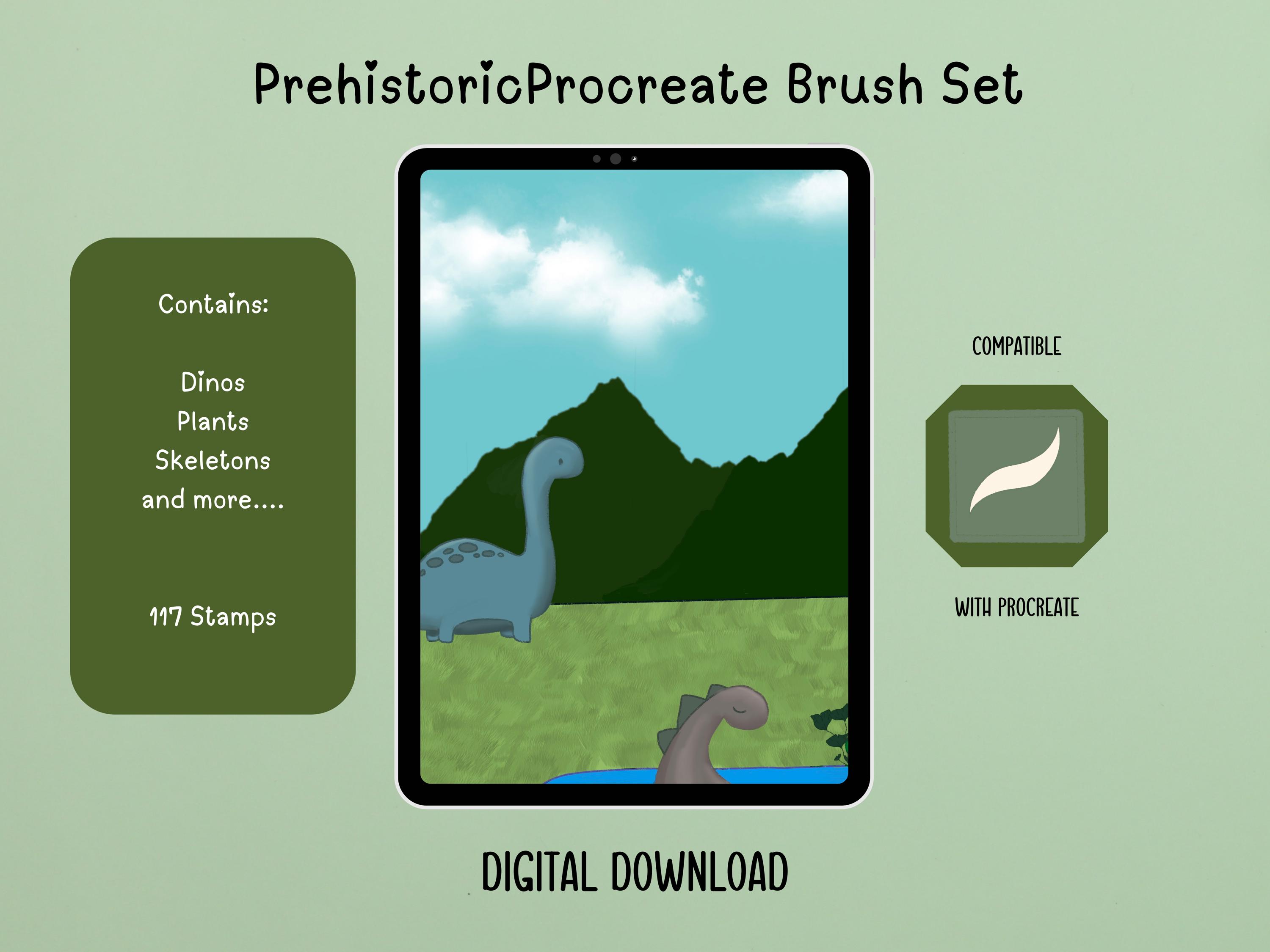 PREHISTORIC | Procreate Brushes | Plants | Dinosaurs | Ice Age ...
