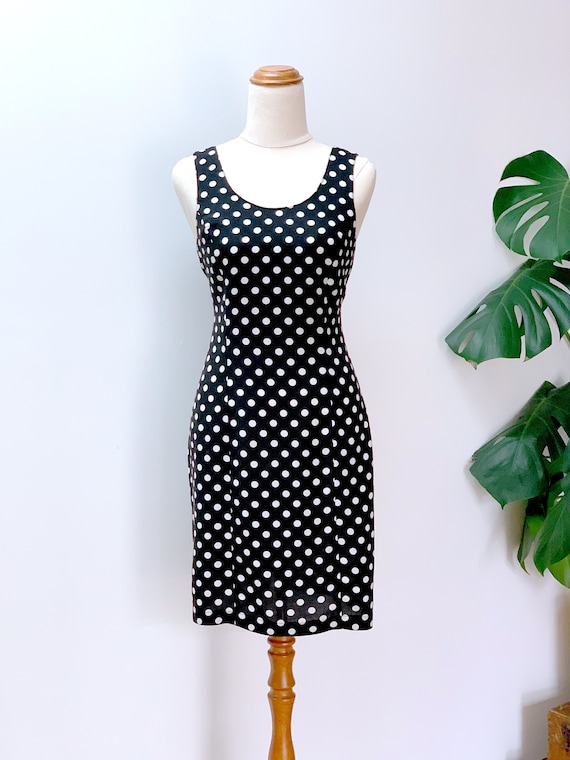 Vintage 1990s Polka dot mini dress - image 1