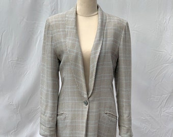 Perri Cutten vintage 1980s check/tweed blazer