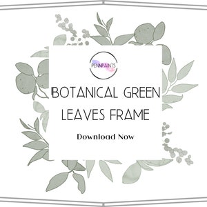 Botanical Frame PNG Download / Eucalyptus Leaves / Commercial Use Clipart / Green Wreath