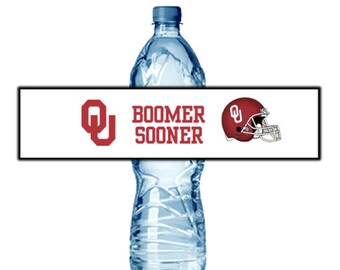 University of Oklahoma water bottle labels (10)