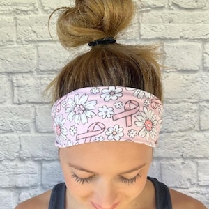 Breast Cancer Awareness Headband, Pink Ribbon clothing accessory