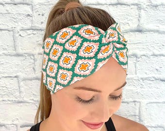 Modern Pattern Women's Headband, Wide Soft Knit Headband, women’s colorful accessory