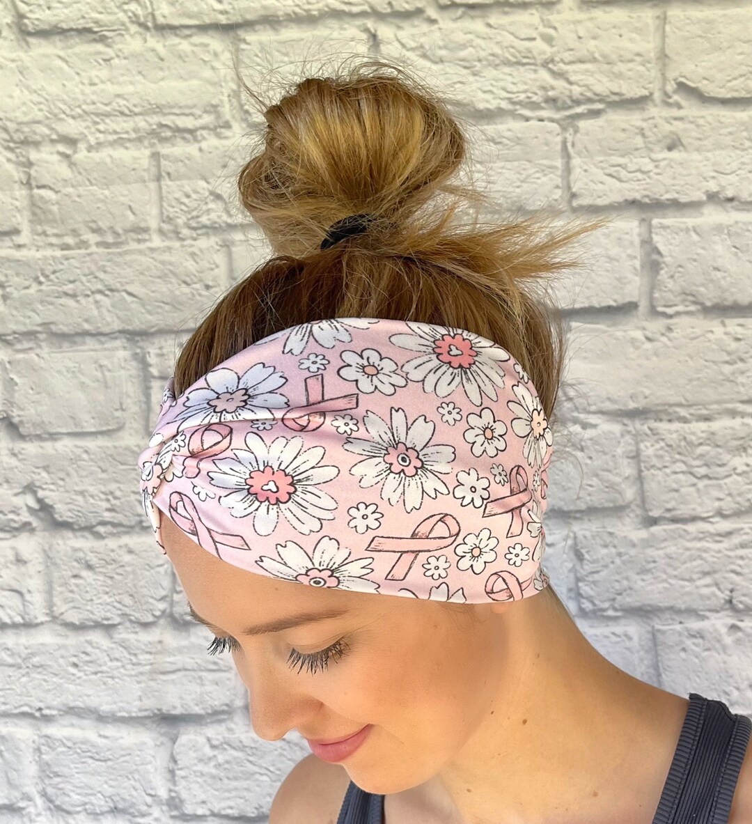 Breast Cancer Awareness Headband Twist Headband Pink Etsy