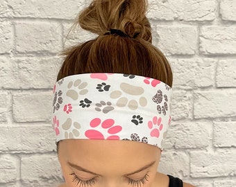 Paw Print Headband, Dog Headband, Vet Tech Headband, Dog Print Headband, Animal Lover Gift, Cat Headband, Kitten Headband, Cat Lover