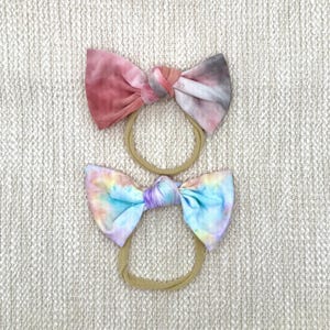 Tie Dye Baby Headbands, Bow headbands, Soft Stretchy Baby headbands, Newborn headbands, Newborn girl gift idea