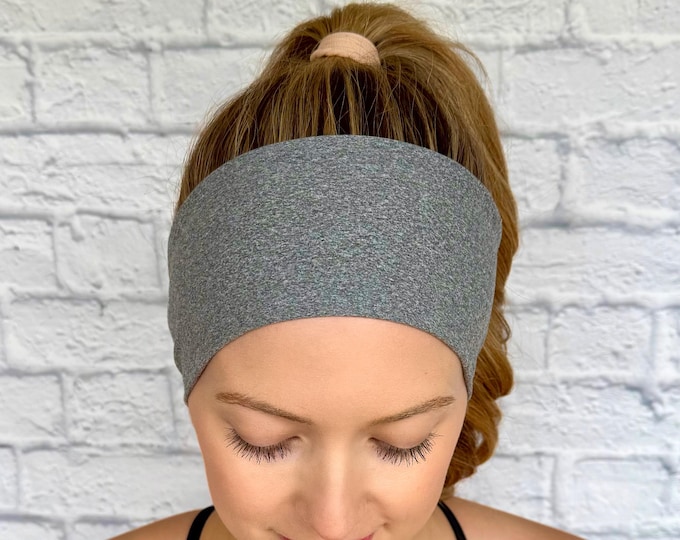 Heather Gray Non-Slip Athletic Headband: Workout Accessory running lover gift