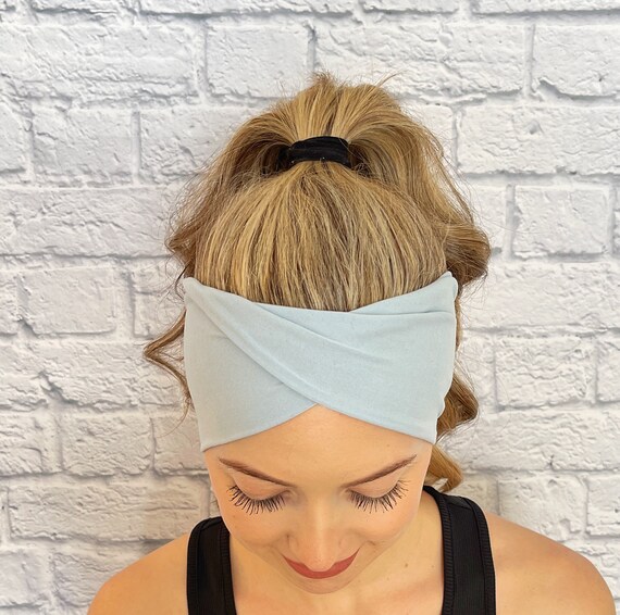 Light Blue Headband Baby Blue Headband Twist Headband Solid Etsy