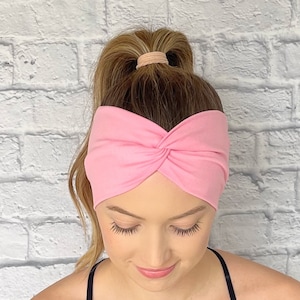 Pink Headband, Solid Color Headband, Nurse headband, Wide Headband, Girl Mom Gift, New mom Gift, Workout Headband