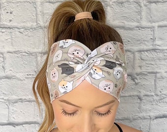 Cat Headband, Kitten Headband, Cat lover accessory, vet tech headband, animal headband, rescue cat headband