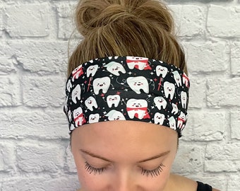 Dental Headband, RDH Hygienist hair band, tooth theme, Dentist clothing accessory, Orthodontist gift
