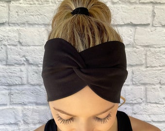 Black Headband, Wide Headband, Womens Headband, Nurse Headband, Solid Color Headband, Medical Gift, Knit, Soft Fabric