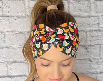 Chicken headband, funny hair band, homesteading gifts, animal theme accessories, pediatric nurse clothing