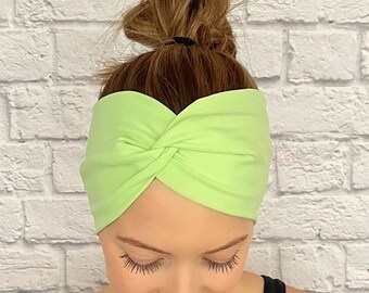 Neon Green Headband, athletic headband, yoga headband, nonslip headband, nurse headband, wide headband, womens headband