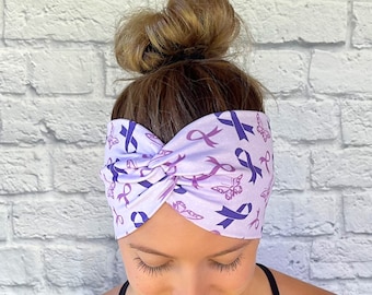 Epilepsy Awareness, Seizure Awareness, Pancreatic Cancer Awareness, Awareness Headband, Purple Ribbon Headband, Alzheimer’s Awareness