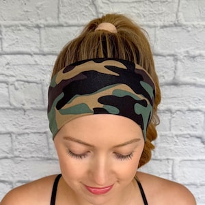 Camo Headband, Camo Accessories, Hunting gift women, Soft stretchy headband, Camo clothing, Women Hunting, Workout headband, camo style