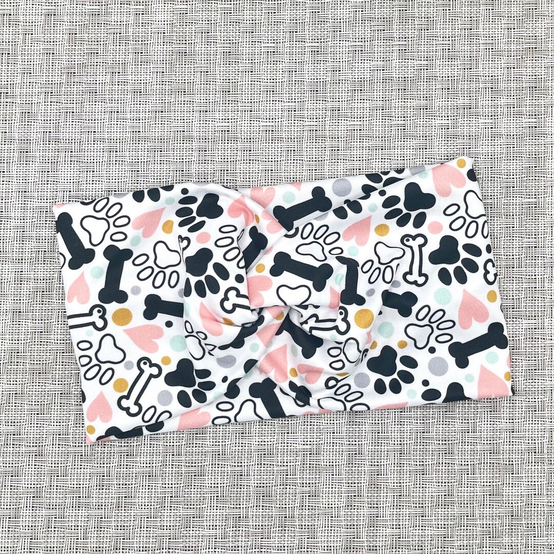 Paw Print Headband Dog Headband Dog Print Headband Animal Etsy