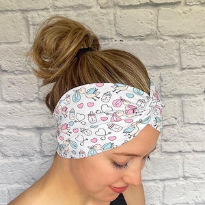Baby Stork Theme Headband, Nicu Nurse Headband, Nurse Accessory, L and D nurse, Midwife gift idea, Labor and Deliver, Mother Baby Nurse