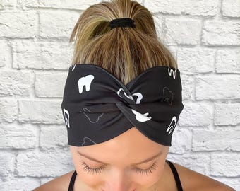 Dental Headband, RDH Hygienist hair band, tooth theme, Dentist clothing accessory, Orthodontist gift