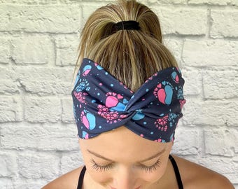 Navy Baby Feet Headband, Nicu Nurse Headband, L and D nurse, Midwife, Labor and Delivery, Baby Shower, Mother Baby, baby theme gift