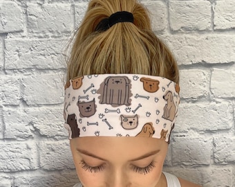 Dog Print Headband, Animal Lover Idea, Vet Tech Clothing Accessory, Dog Groomer Gift