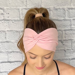 Pale Pink Headband, Solid Color Headband, Nurse headband, Wide Headband, Girl Mom Gift, New mom Gift, Workout Headband