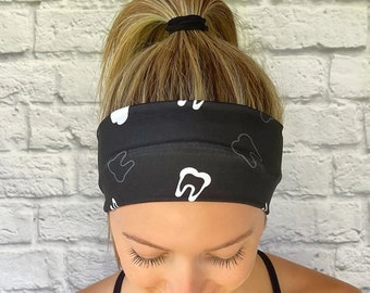 Dental Headband, Dentist Headband, Dental Hygienist Headband, Tooth Headband, Headband for Women, Headbands, Black Headband