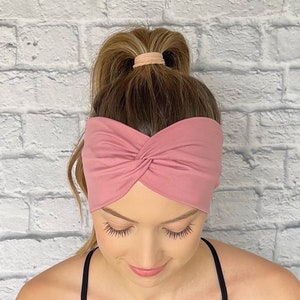 Pink Headband, Solid Color Headband, Nurse headband, Wide Headband, Girl Mom Gift, New mom Gift, Workout Headband