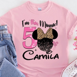Custom Minnie Birthday Girl Shirt, Minnie Mouse Birthday Theme Party Shirt, Personalized Family Shirt, Gift for Boys, Unisex Shirt P214