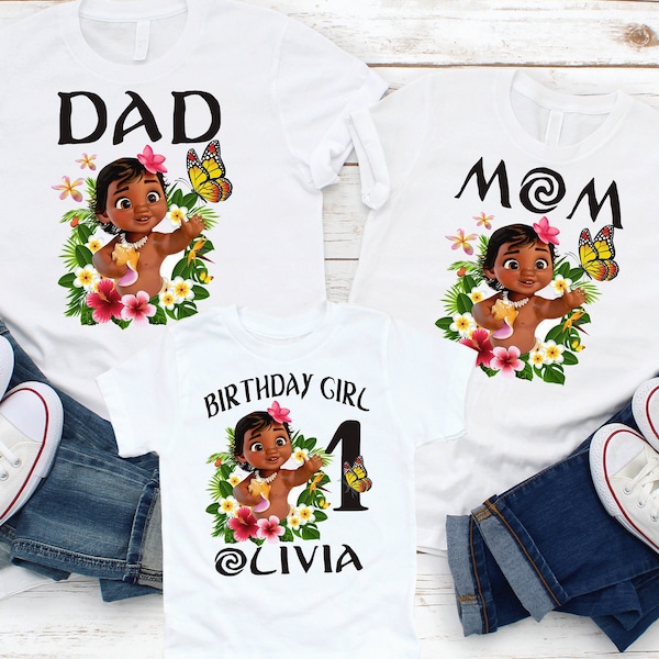 Moana Birthday Shirt, Moana Family Shirts, Baby Moana Family Birthday Shirt, Personalized Moana Apparel, Birthday Girl T-Shirt, Girl Tee P82