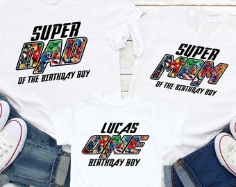 Superhero Shirt, Superhero Birthday Party, Birthday Superhero, Matching Family T-Shirt, Superhero Family Shirt, Superhero Custom Shirt P149