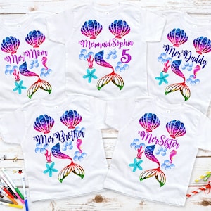 Personalized Mermaid Birthday Shirt: Matching Family Tee