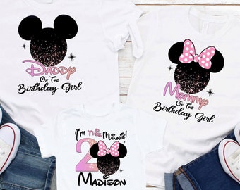 Personalized Minnie Mouse Birthday Shirt, Disney Family Outfit   P139