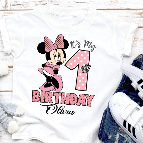 Minnie Mouse Birthday Girl Outfit, Minnie Shirt, Minnie Mouse Shirt, Birthday Gift, Personalized Birthday Shirt, Custom Birthday Shirts P96