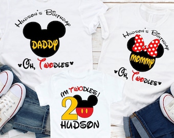 I’m Twodles Birthday Shirt, Mickey Minnie Mouse Shirt, 2nd Birthday Shirt for Boy and Girl, Custom Birthday Shirt, Personalized Shirt P84