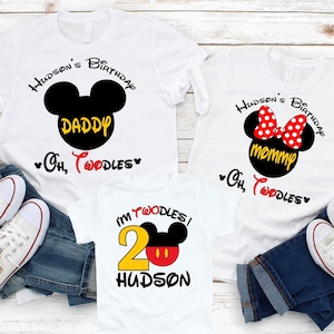 I’m Twodles Birthday Shirt, Mickey Minnie Mouse Shirt, 2nd Birthday Shirt for Boy and Girl, Custom Birthday Shirt, Personalized Shirt P84