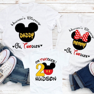 I’m Twodles Birthday Shirt, Mickey Minnie Mouse Shirt, 2nd Birthday Shirt for Boy and Girl, Custom Birthday Shirt, Personalized Shirt P84