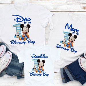 Mickey 1st Birthday Shirt, Custom Family Matching Party P83
