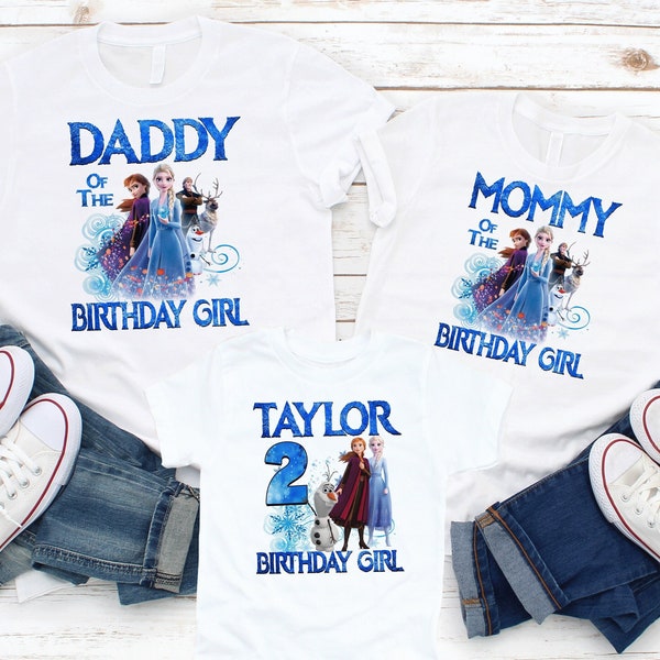 Frozen Birthday Shirt, Frozen Family T-shirts,Birthday Girl, Frozen, Elsa, Ana, Customized,Personalized Birthday Outfit,Outfit,Tee,Girl,P141