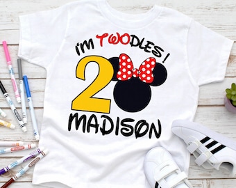 I'm Twodles Birthday Shirt: Mickey Mouse 2nd Birthday, Personalized