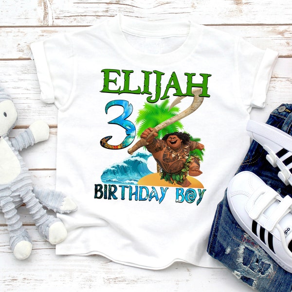 Maui Moana Birthday Shirt, Custom Maui Shirt, Personalized Moana Maui Outfit, Maui Family Outfit, Moana Maui Birthday Party T-shirts, P104