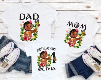 Personalized Moana Birthday Family Shirts: Girl Tee