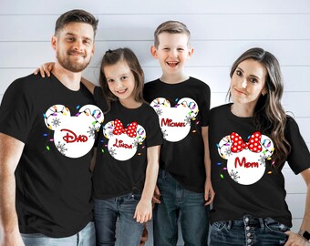 Disney Christmas 2024 Shirt, Custom Disney Christmas Shirt, Mickey Minnie Christmas Shirt, Custom Family Disney Tshirt, Christmas Family Tee