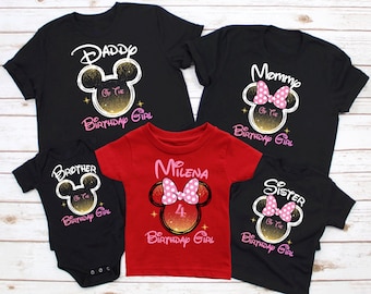 Camiseta de cumpleaños personalizada de Minnie, disfraz de Disney P181