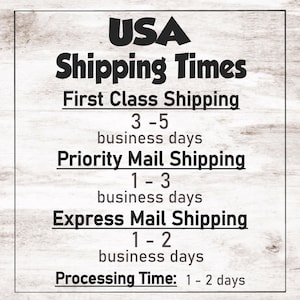 Puede incluir: Tiempos de env&iacute;o de EE. UU.: Env&iacute;o de primera clase 3-5 d&iacute;as h&aacute;biles, Env&iacute;o de correo prioritario 1-3 d&iacute;as h&aacute;biles, Env&iacute;o de correo expreso 1-2 d&iacute;as h&aacute;biles, Tiempo de procesamiento: 1-2 d&iacute;as